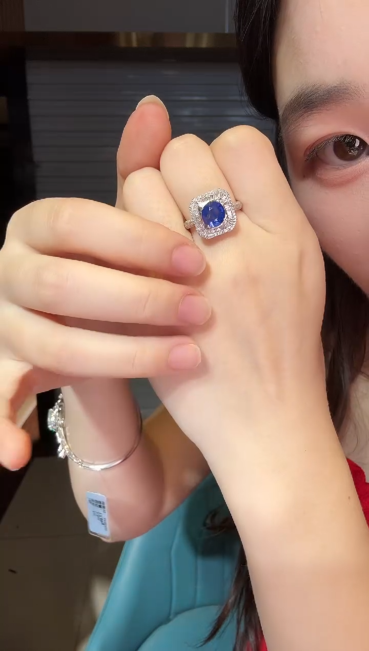 戒指蓝宝石铂Pt950镶嵌2.15ct
