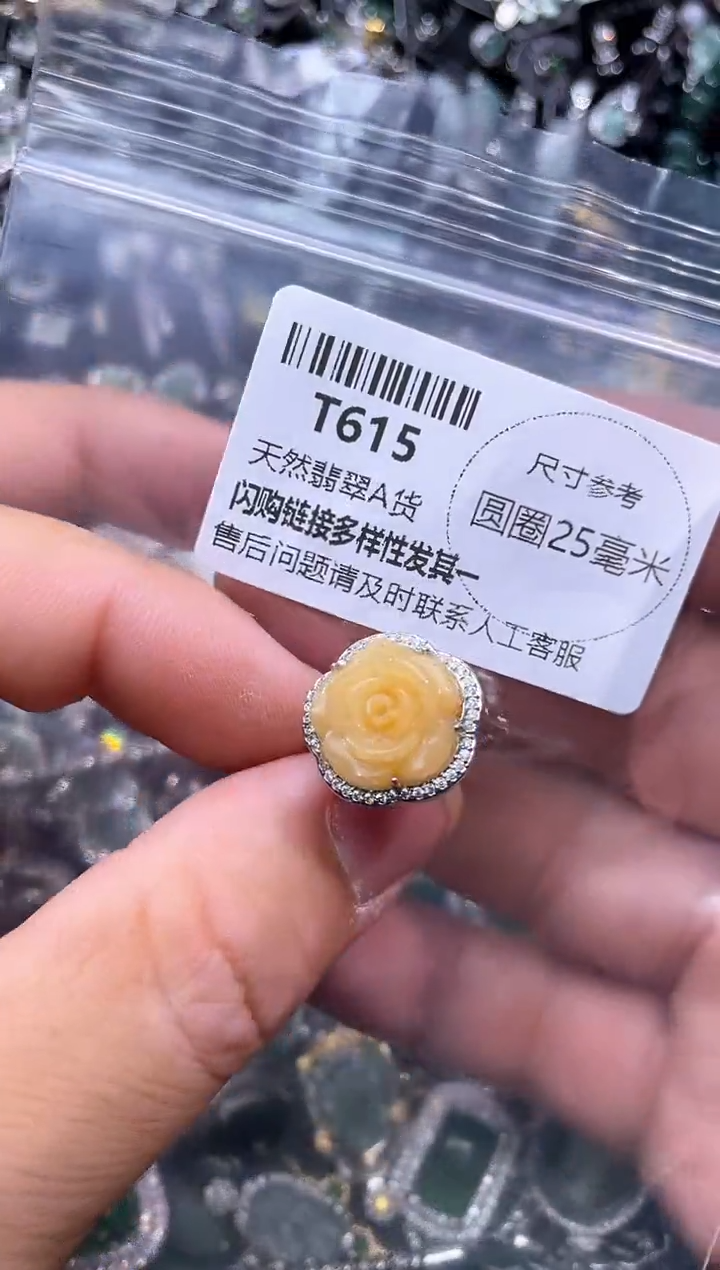 【闪购商品】翡翠颈饰未镶嵌T615戒指