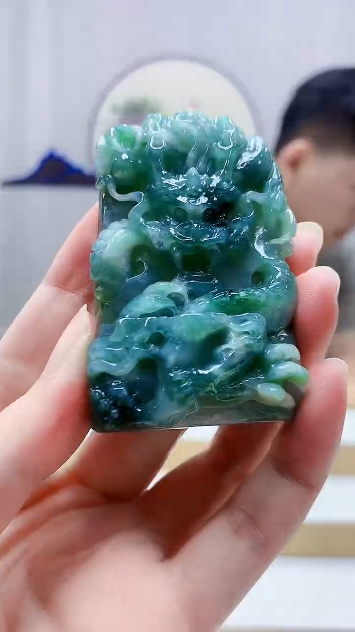 未镶嵌定制翡翠4917zm-毛货挂件43龙牌