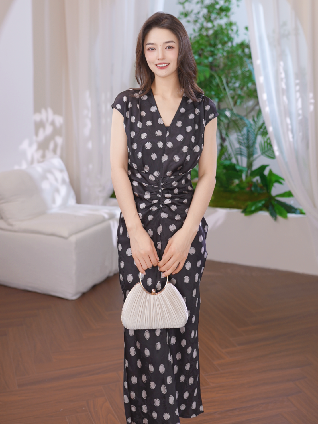 洋洋-G1202 连衣裙夏季显瘦气质修身印花禁机洗