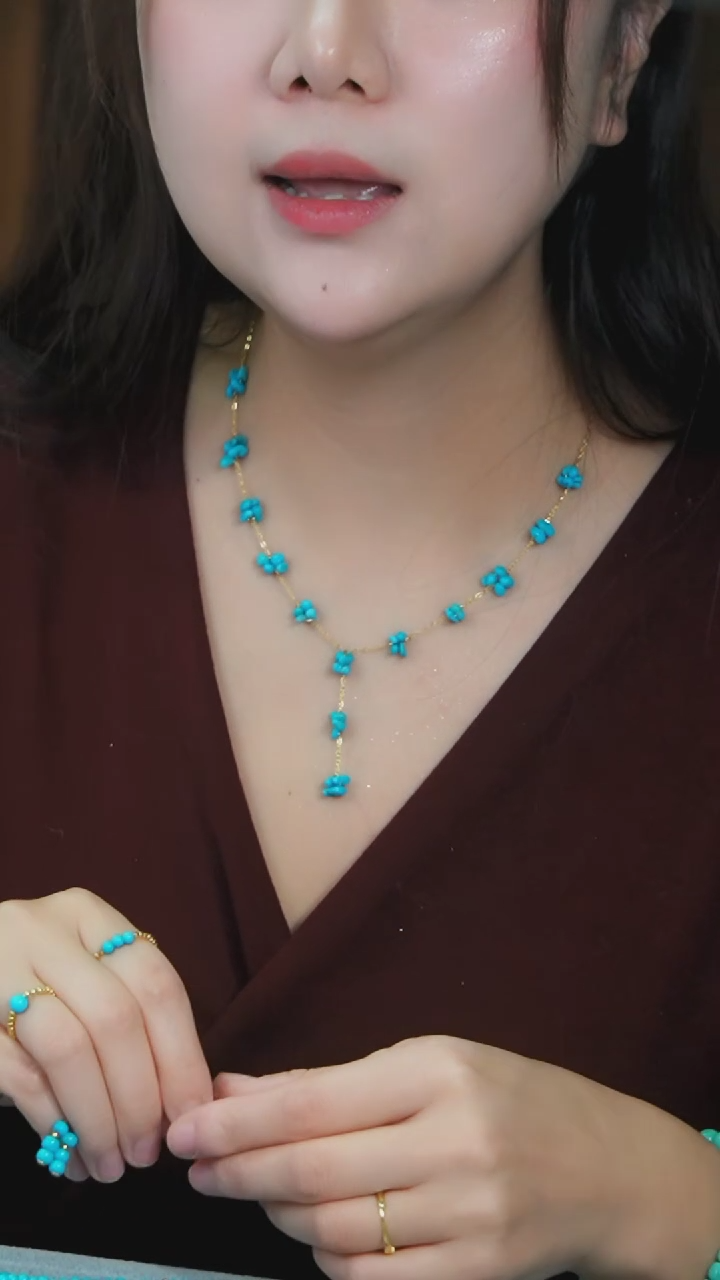 【闪购商品】绿松石项链银S925镶嵌发货一件