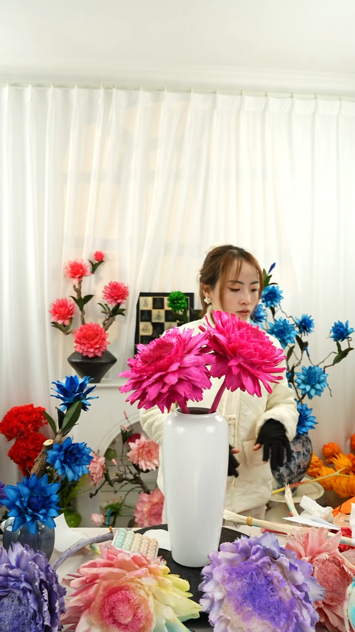 永生洋蓟 霸王花 2个头叶片有伤【玫红】A48