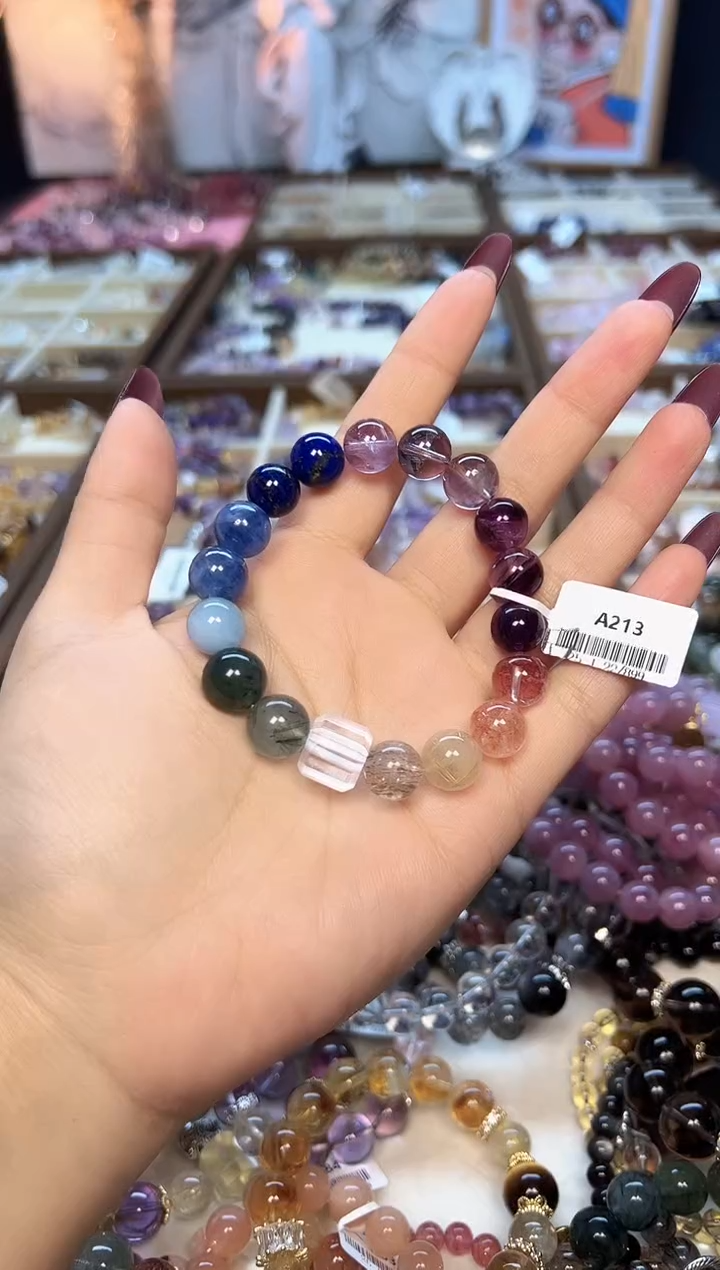 【闪购商品】水晶手链未镶嵌A213天然水晶+青金