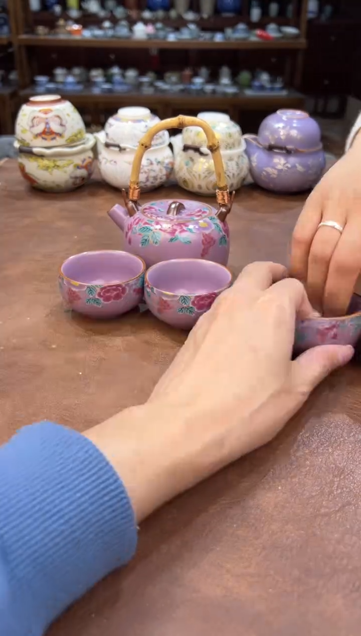 真的很便宜超好看会开片的旅行茶具