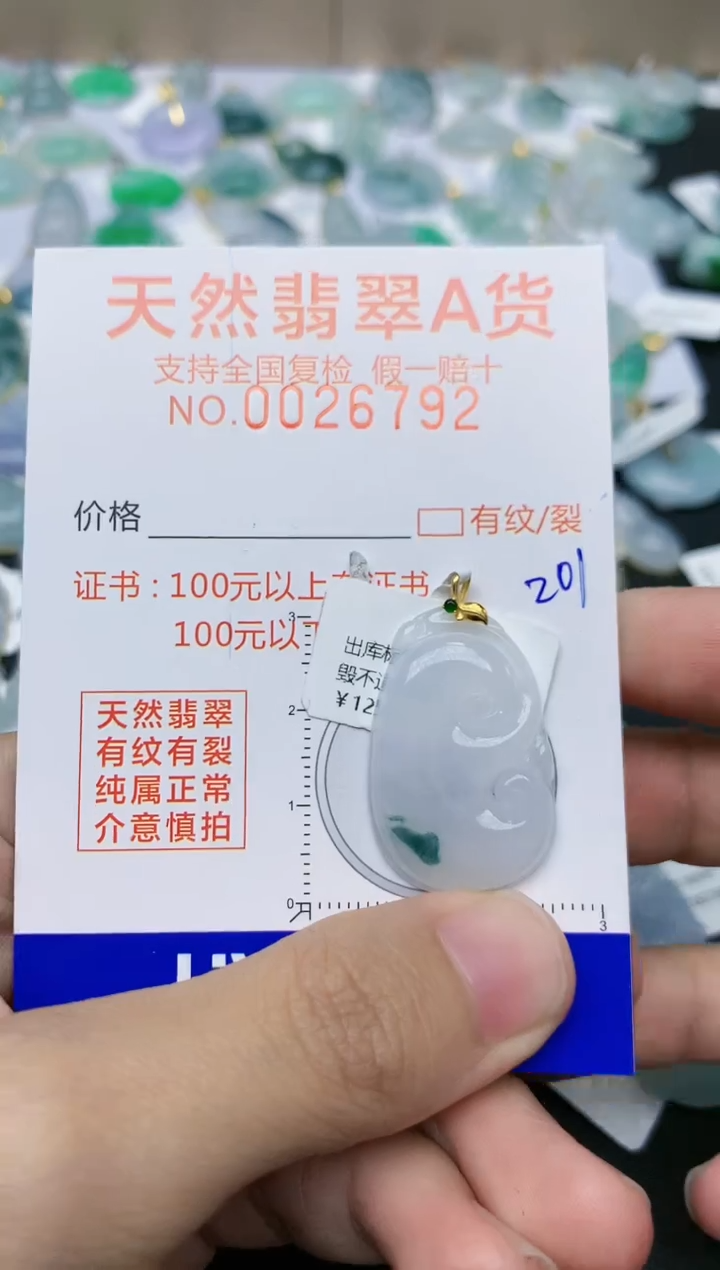 【闪购商品】翡翠颈饰18K金镶嵌201天然翡翠A货