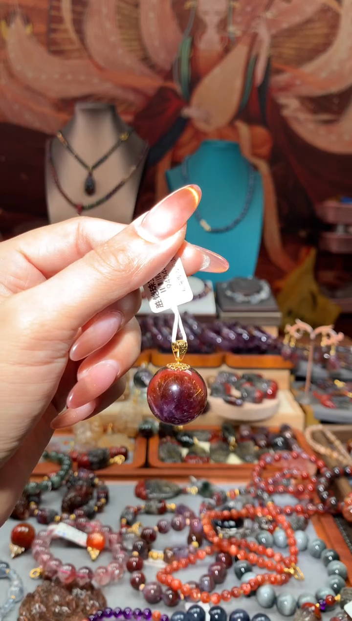 18K金镶嵌珠宝半成品水晶极光天眼吊坠