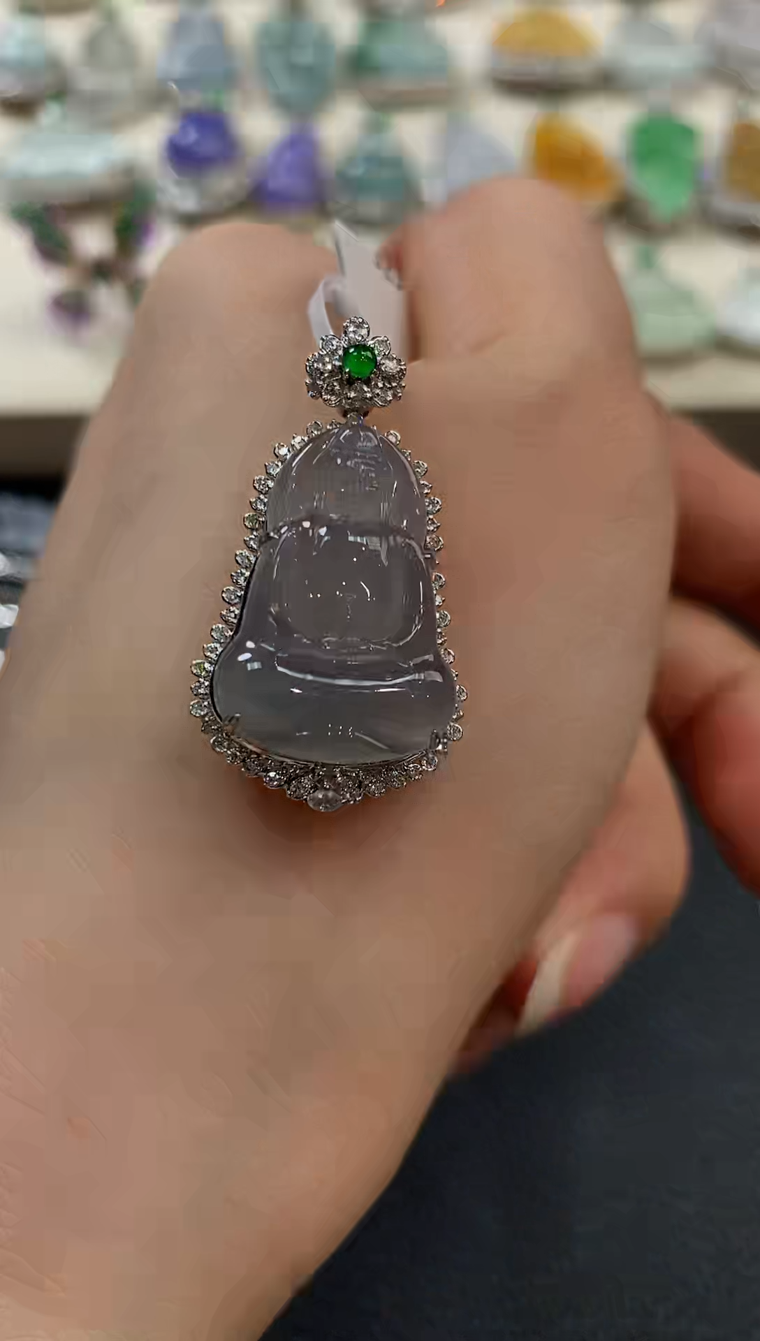 【闪购商品】翡翠吊坠(不含链)18K金镶嵌n16    