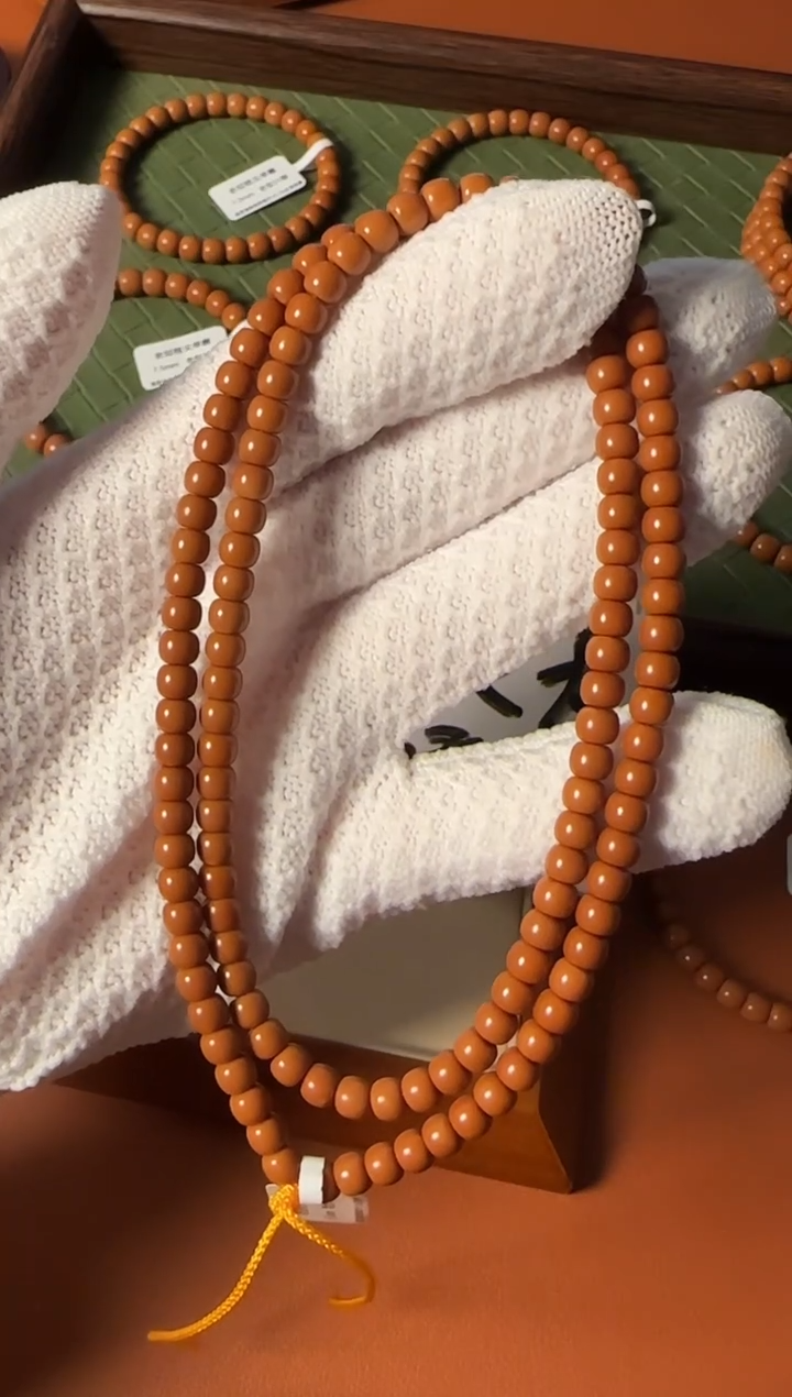 手串橄榄核【168核尖】5.7mm老挝一代核尖老型108 三花面无白