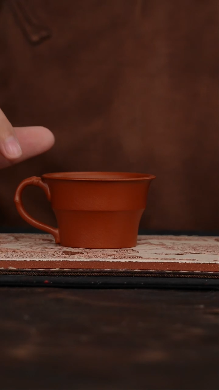 茶杯紫砂福利紫砂朱泥手把