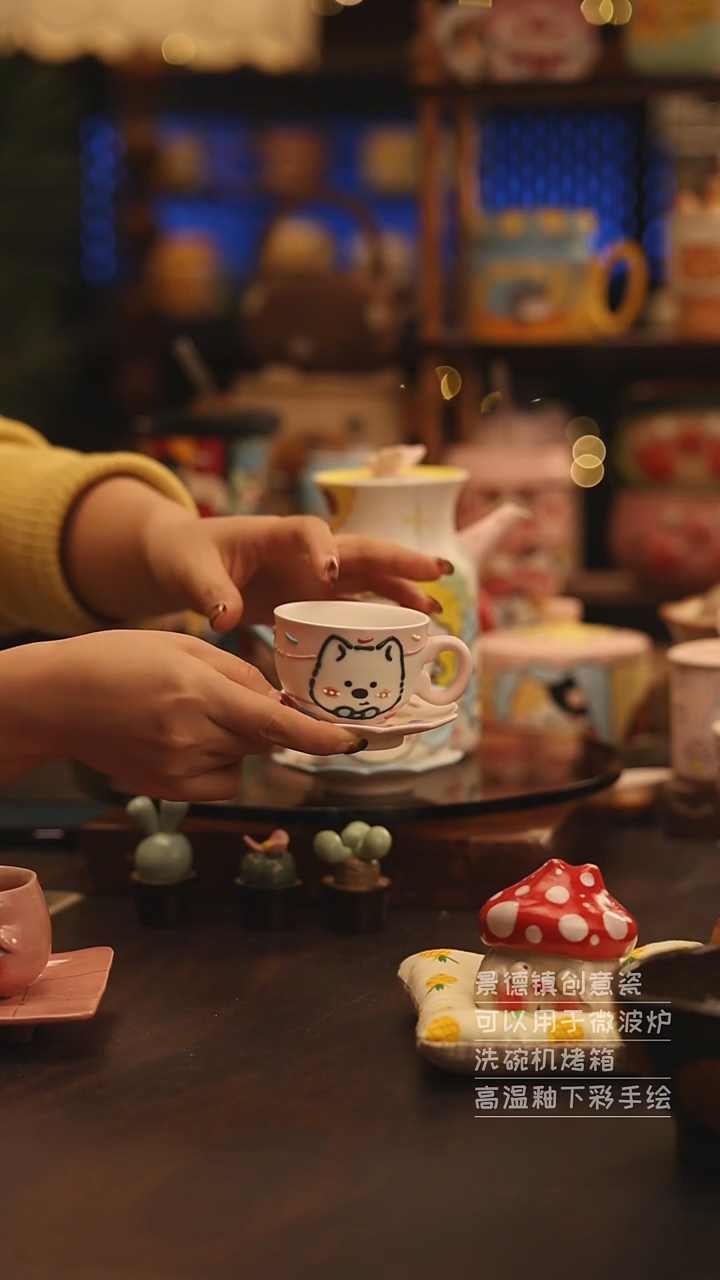 陶瓷景德镇可爱陶瓷釉下彩绘设计师款