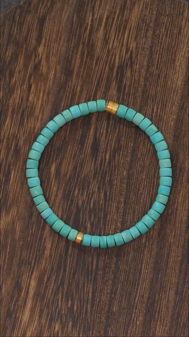 【闪购商品】绿松石手链18K金镶嵌1