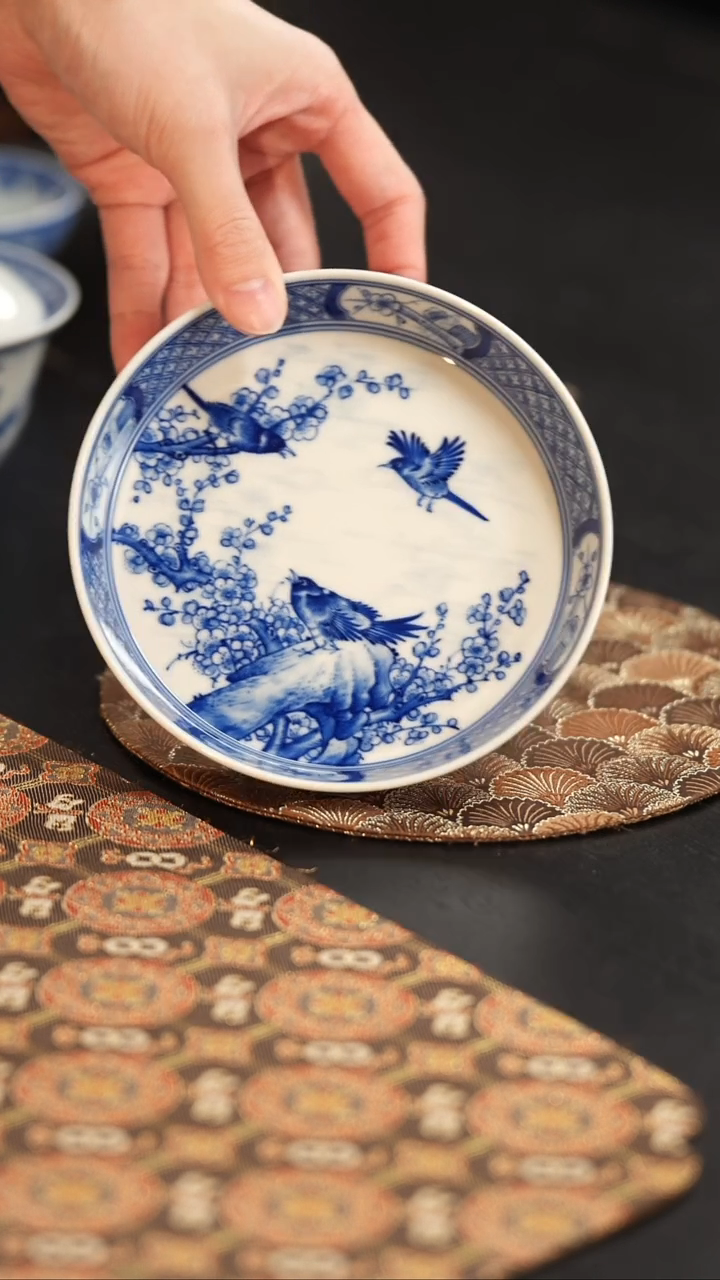 【闪购商品】杯看山柴窑青花喜上眉梢