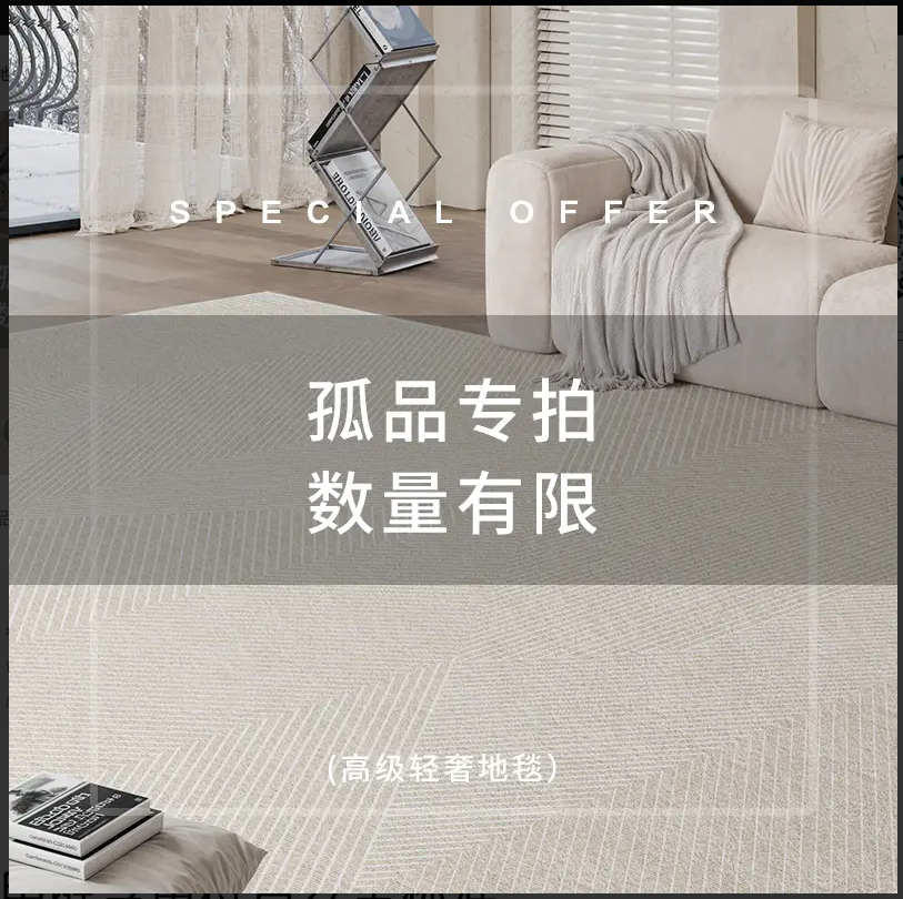 A001-A100 高端微瑕地毯地垫清仓客厅卧室大面积满铺加厚防滑