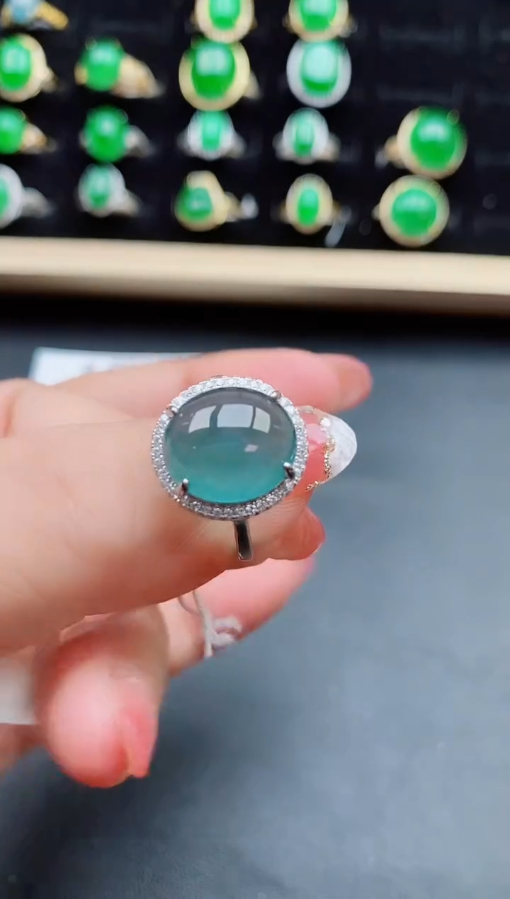 【闪购商品】翡翠戒指银S925镶嵌50800