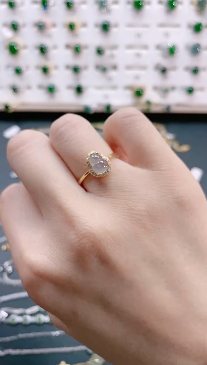 【闪购商品】翡翠戒指银S925镶嵌天然翡翠