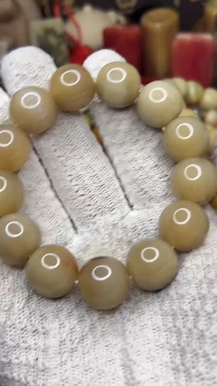 驼骨手串/手链1.7羊角圆珠