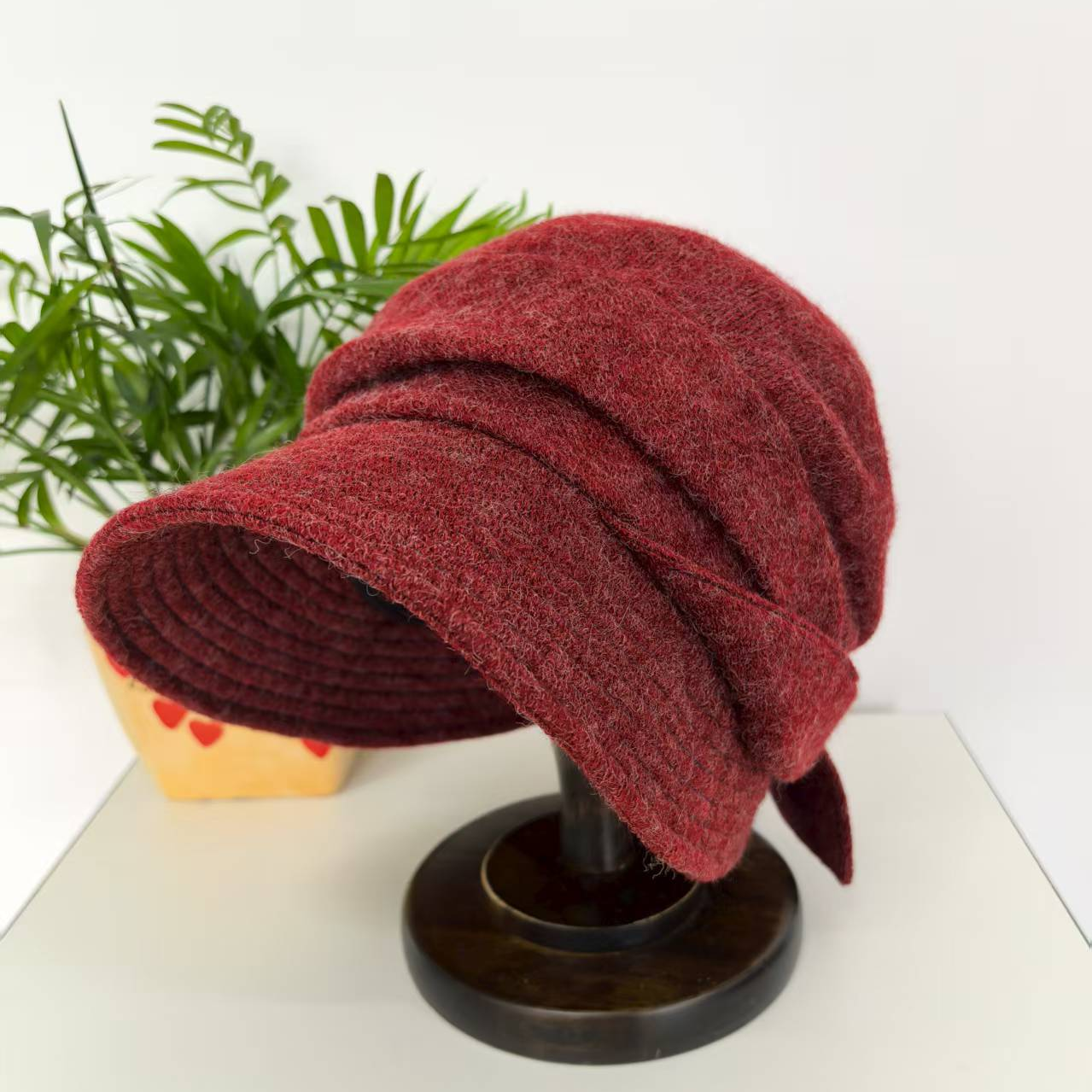 贝雷帽保暖帽极简风秋冬褶皱时尚中老年帽子简约风