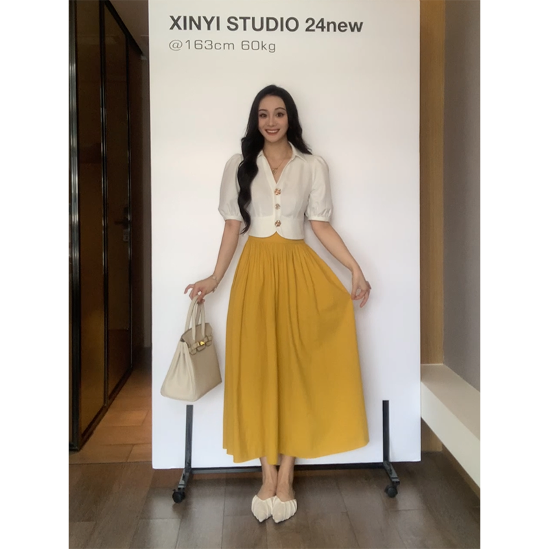 XINYI【亦是枚好】夏季衬衫+半身裙显瘦X624C09334/X624Q10137