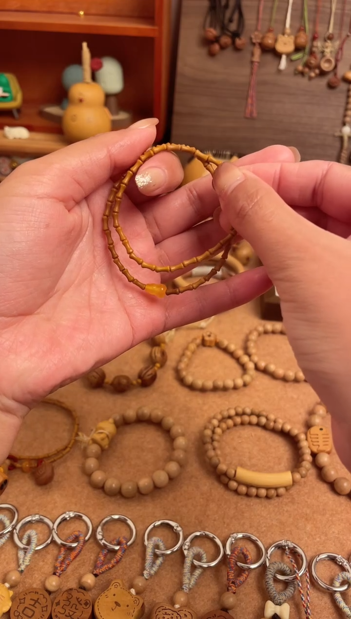 手串/手链核桃竹节手串一物一拍双圈加黄葫芦