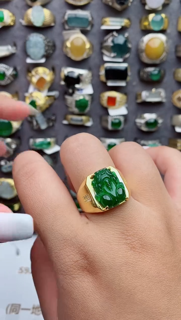 未镶嵌戒指翡翠天然翡翠男戒