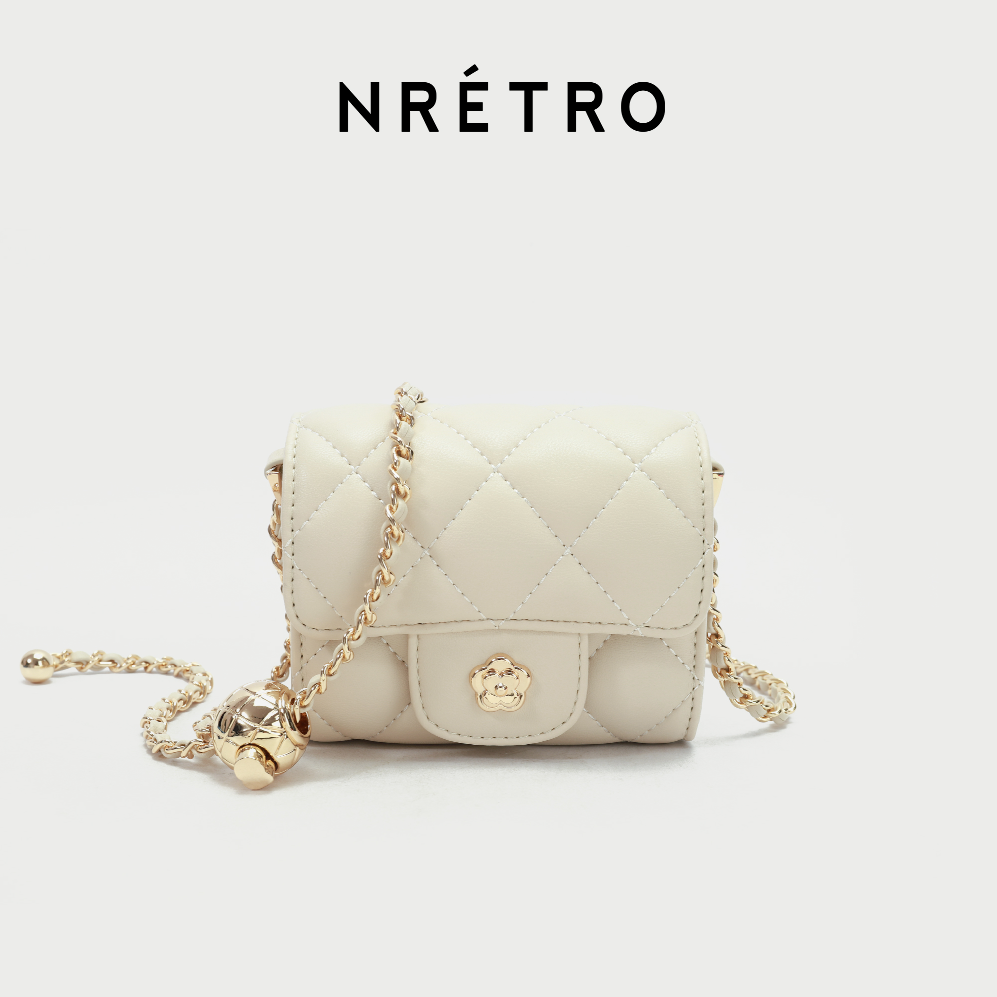 山茶花菱格小方包包