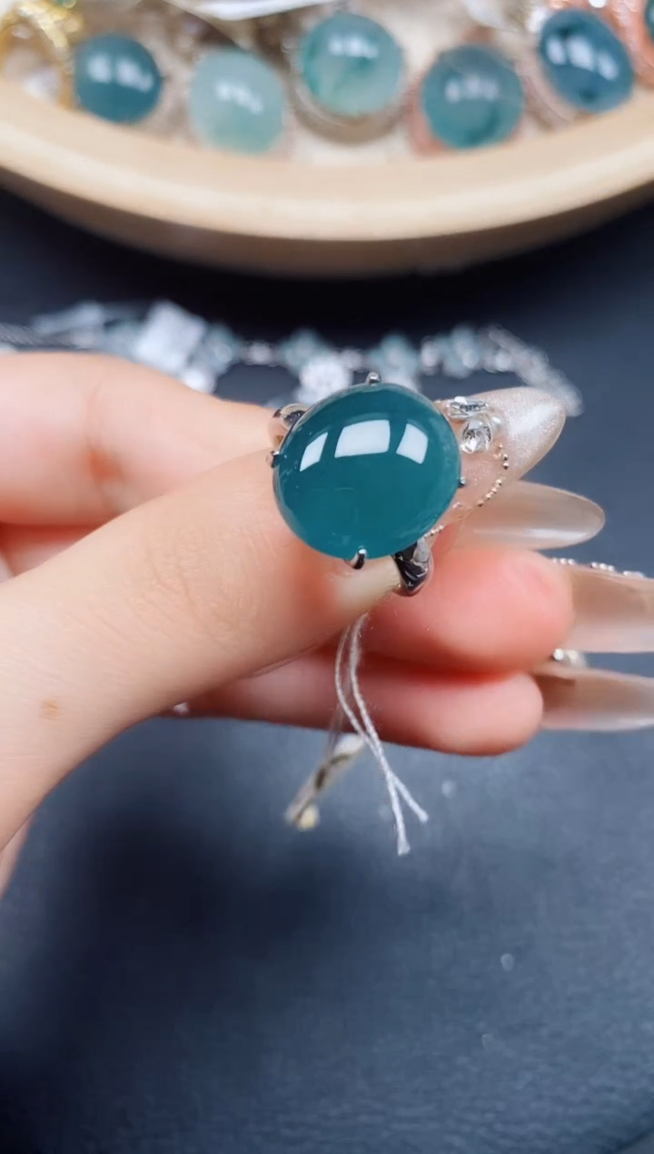 【闪购商品】翡翠戒指银S925镶嵌翡翠