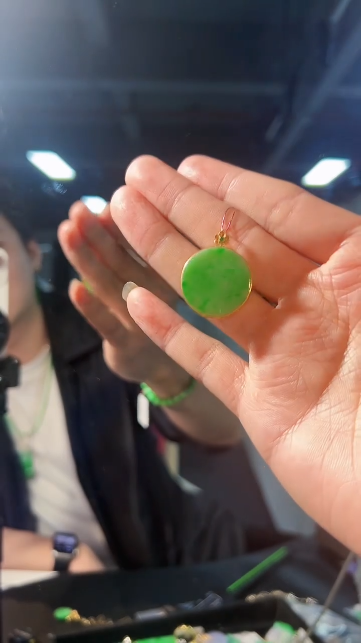 【闪购商品】翡翠颈饰18K金镶嵌缅料A货/支持复检/一件