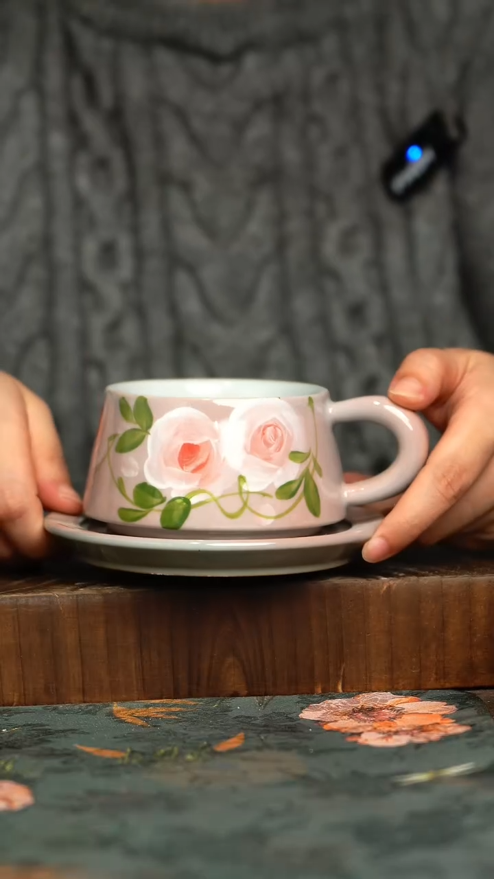 杯釉下彩手工手绘同款陶器