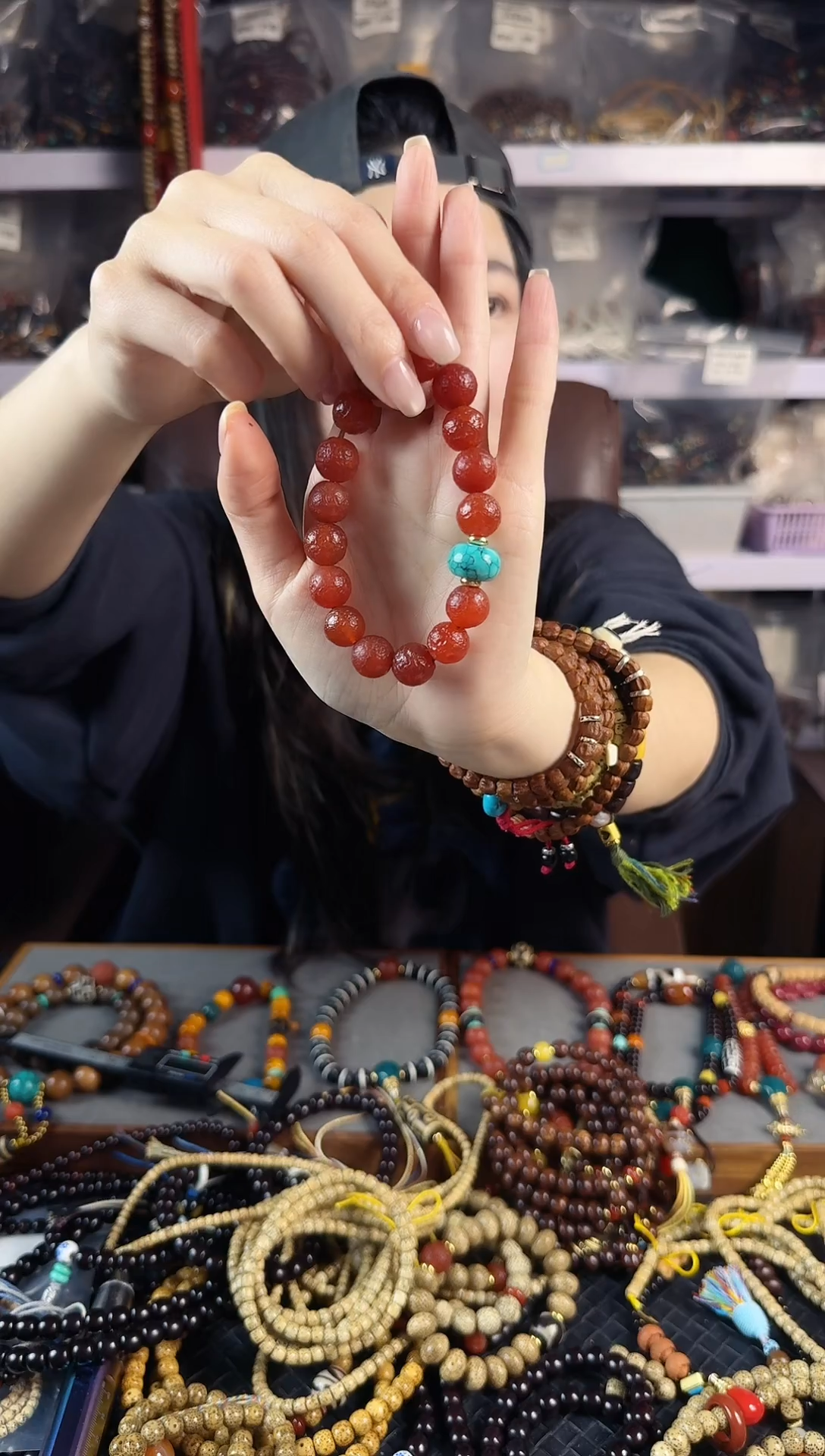 未镶嵌手链玛瑙/玉髓老甘南红手串