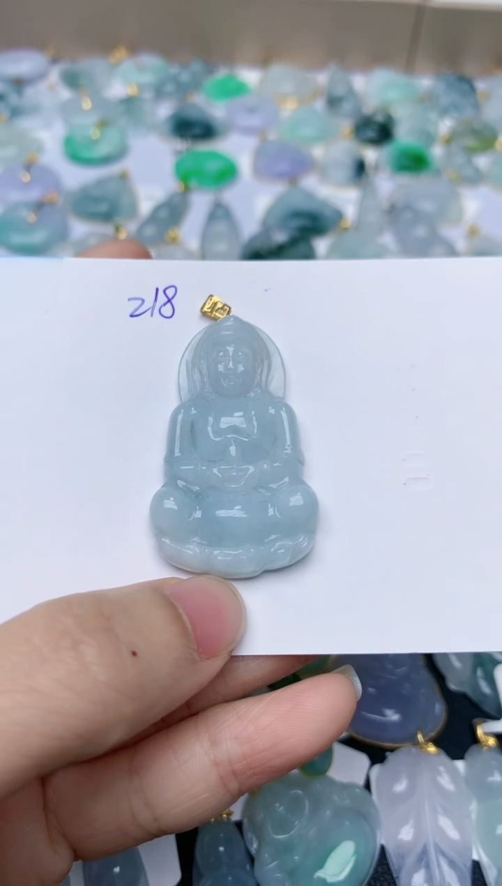 【闪购商品】翡翠颈饰18K金镶嵌天然翡翠A货    218