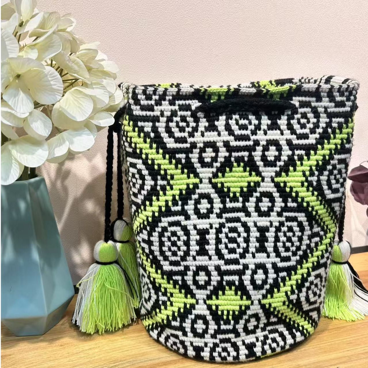 【杨公子 wayuu】南美洲哥国纯手工编织Arte&Tejido四股水桶斜挎包