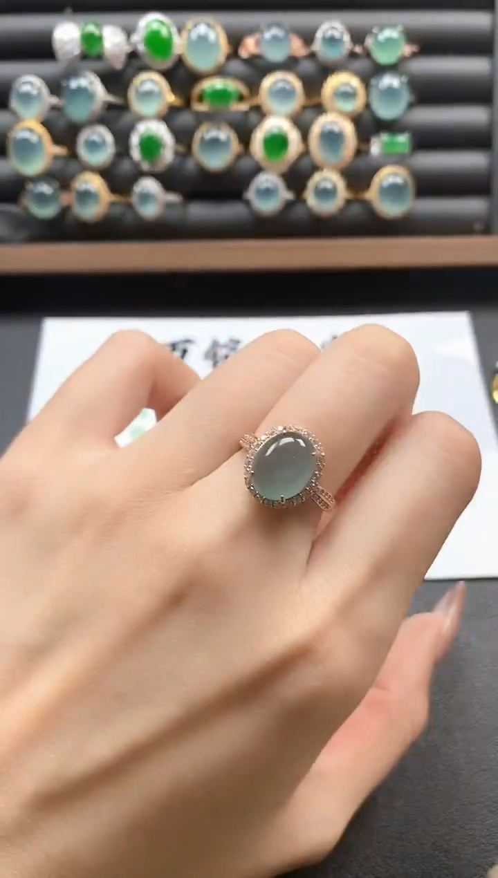 银S925镶嵌戒指翡翠51511