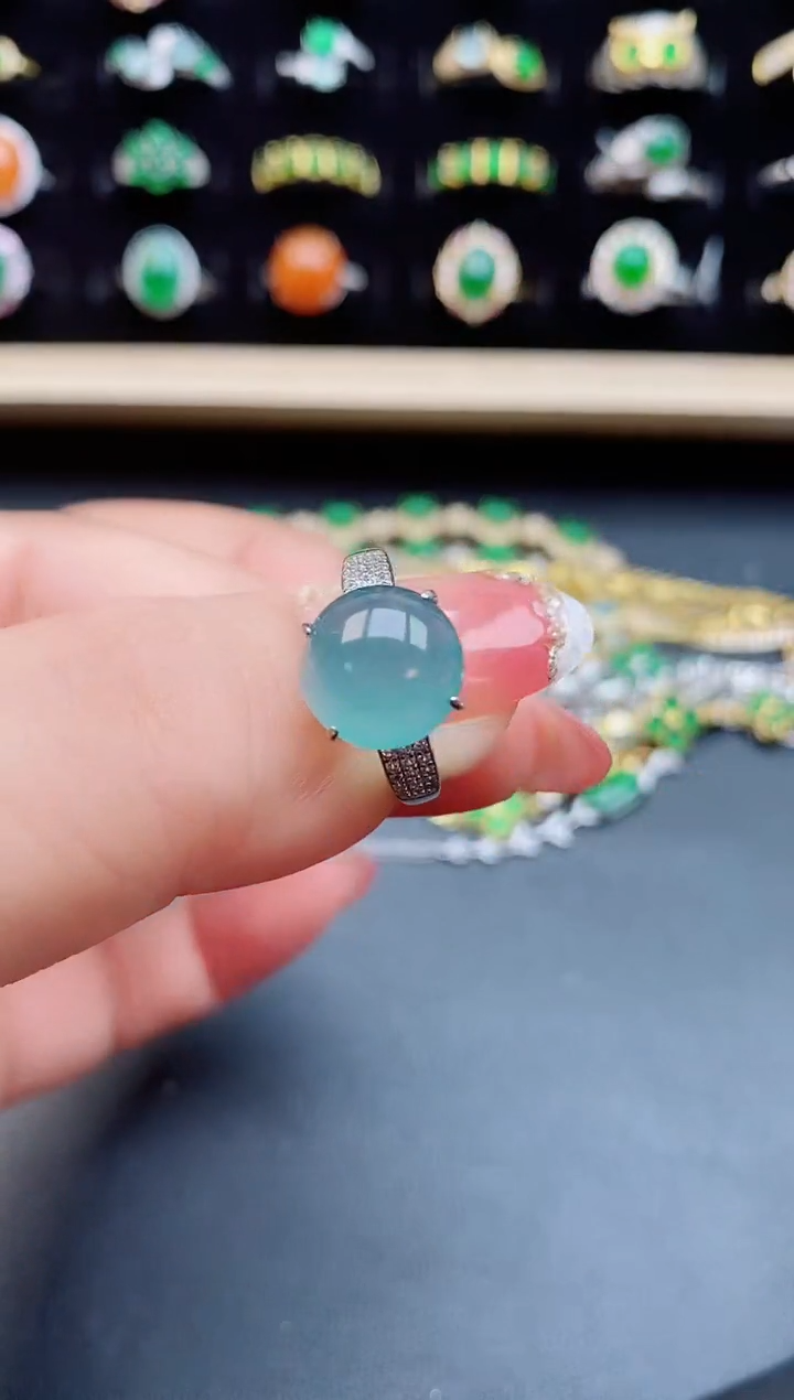 【闪购商品】翡翠戒指银S925镶嵌5805