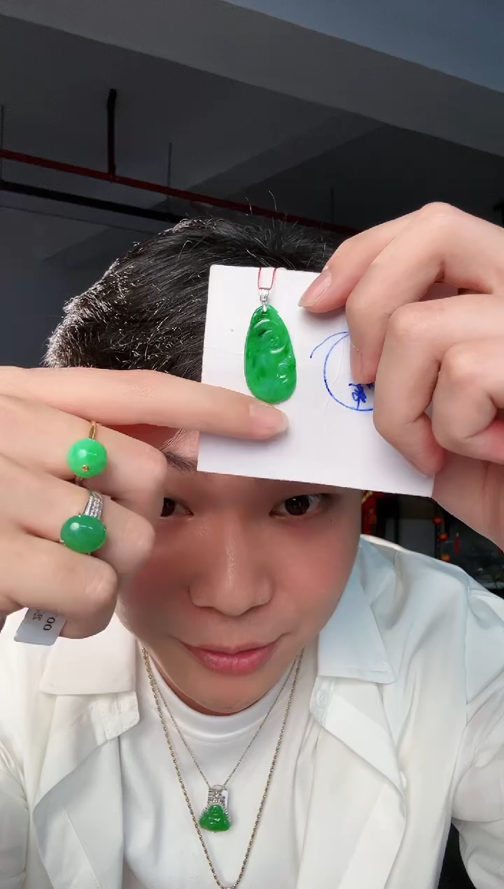 【闪购商品】翡翠颈饰18K金镶嵌 缅料A货翡翠/支持复检/一件