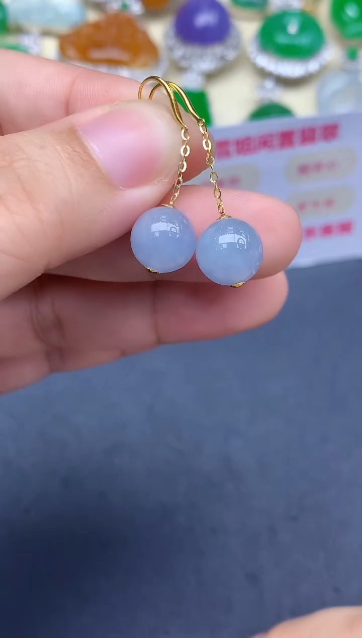 18K金镶嵌翡翠耳饰208-中国好珍宝