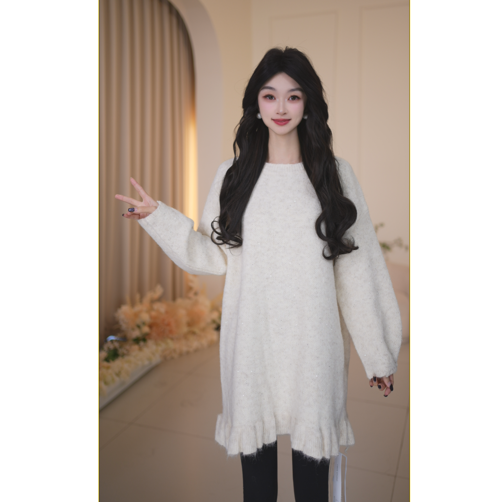 Basic House/百家好气质时尚百搭针织毛衣外套B1385B5E2B2