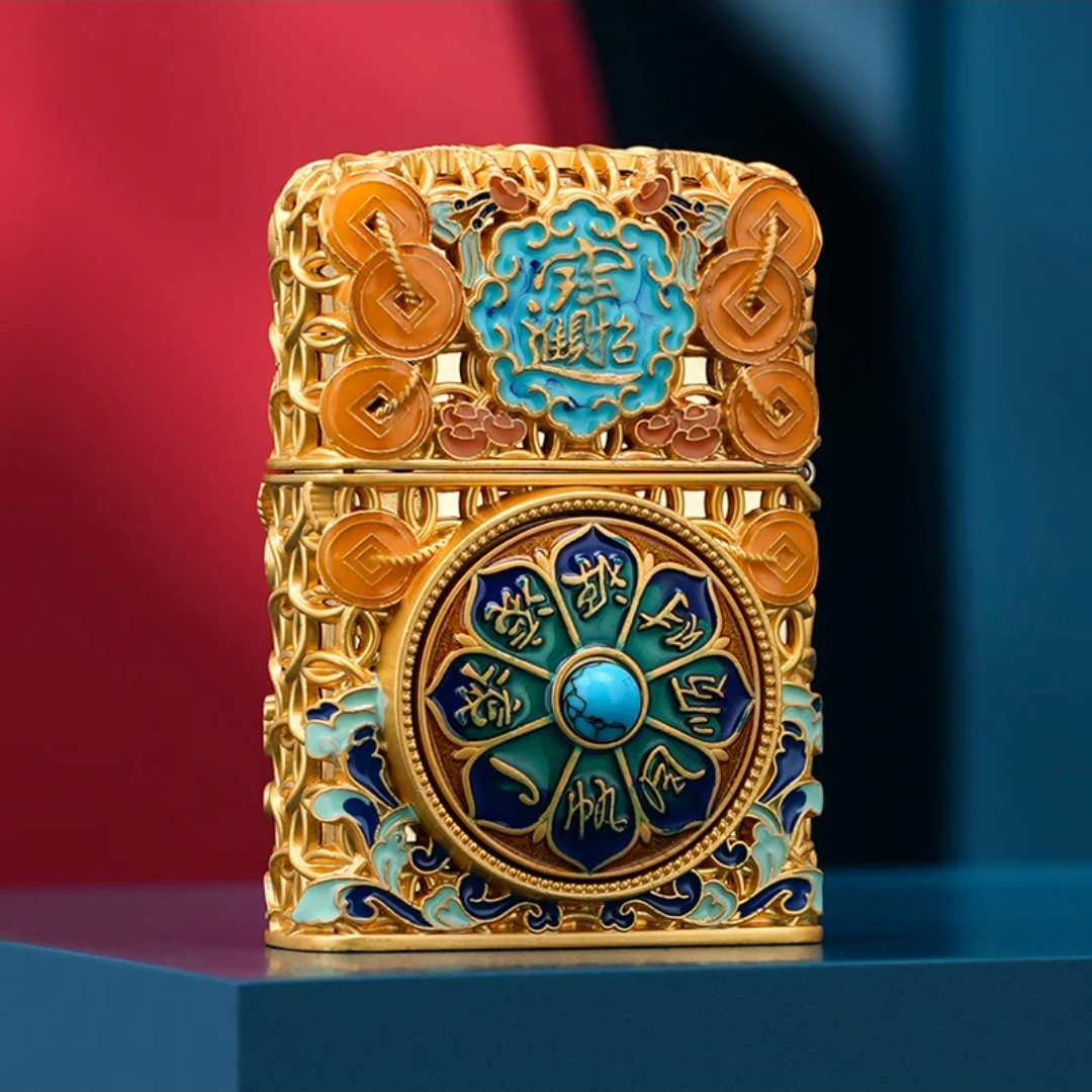 镀金如意算盘夜光火机限量版（赠送礼盒证书，不赠送口粮）