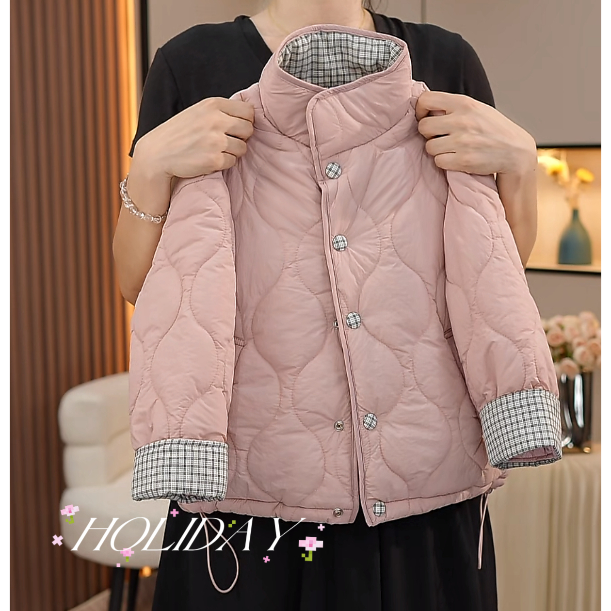 现货-女童外套冬装2025新款中大儿童加厚夹棉上衣