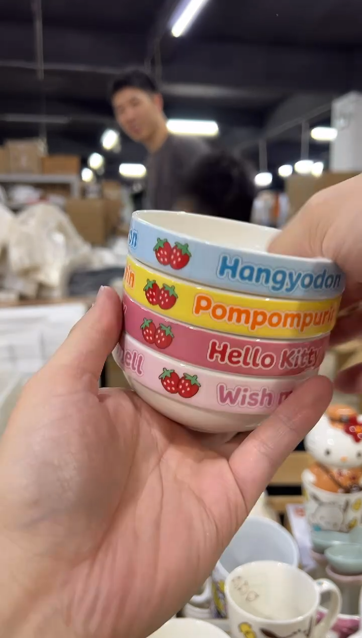 瓷片小号三利鸥甜品小碗4件套