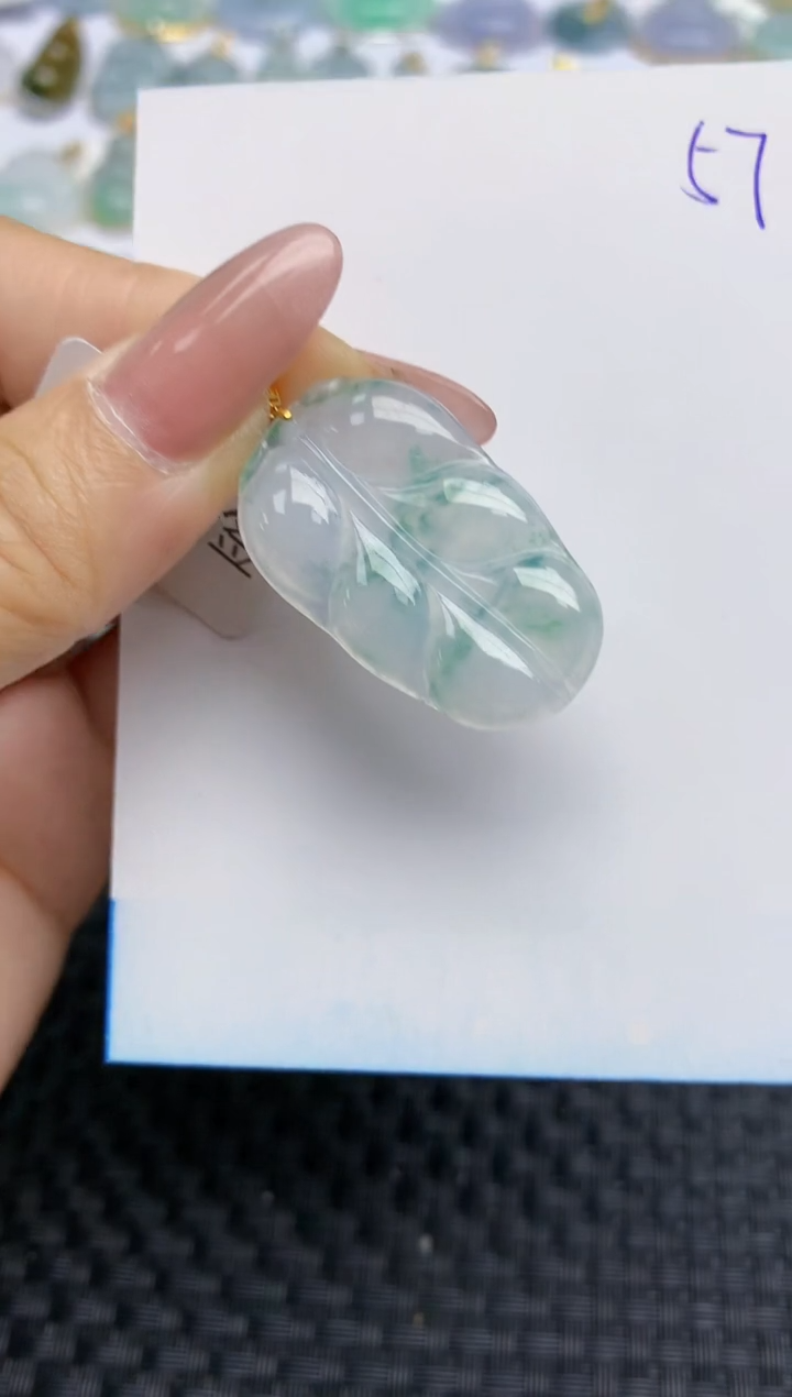 【闪购商品】翡翠颈饰18K金镶嵌天然A货翡翠 57