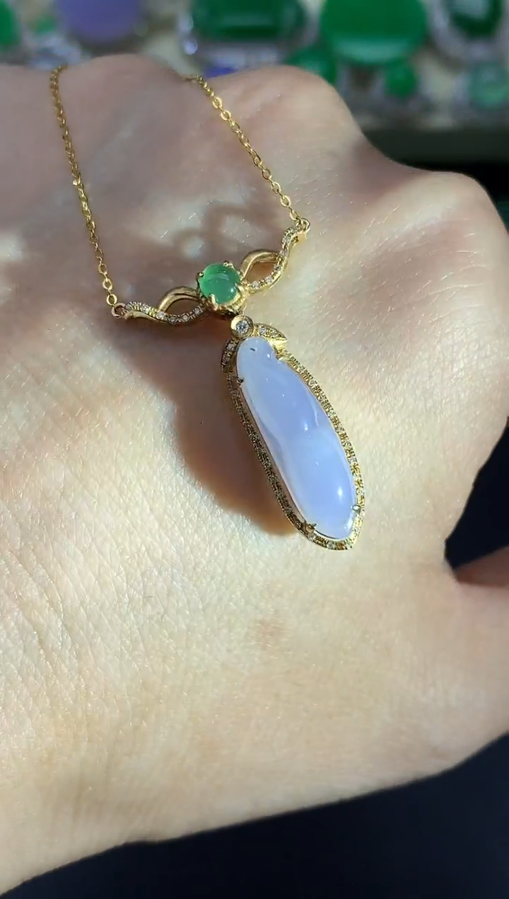 颈饰18K金镶嵌翡翠399国好珍宝