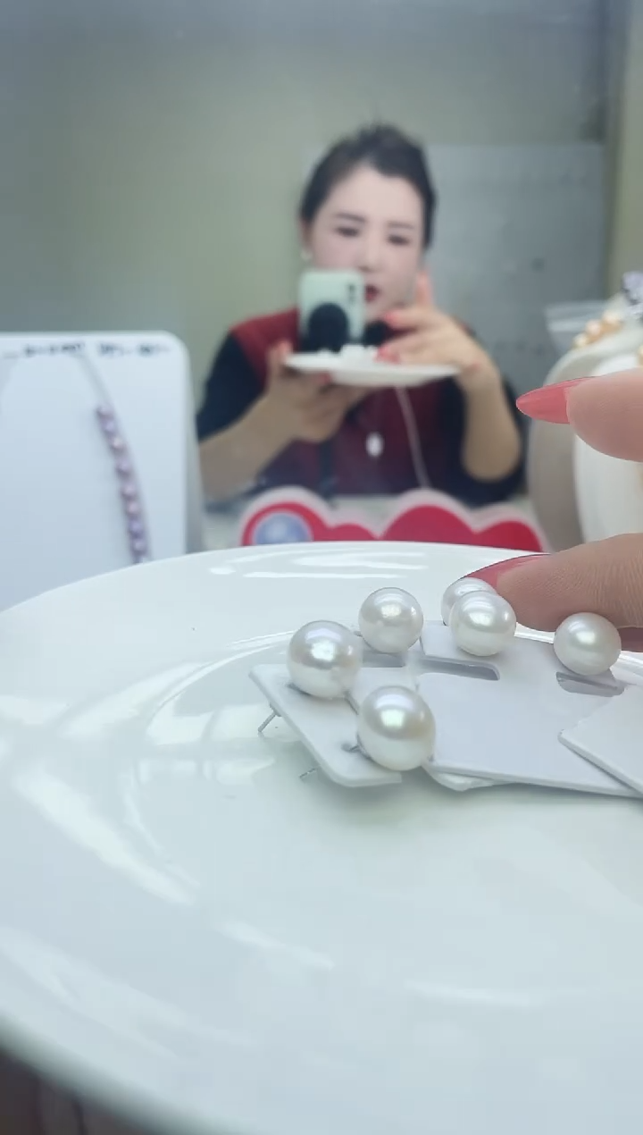 未镶嵌耳饰淡水珍珠白色系 素钉