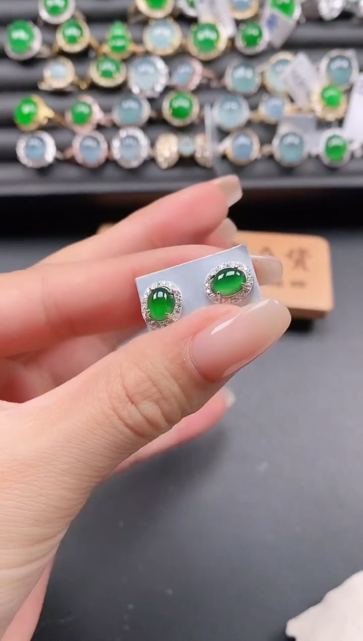 银S925镶嵌戒指翡翠11