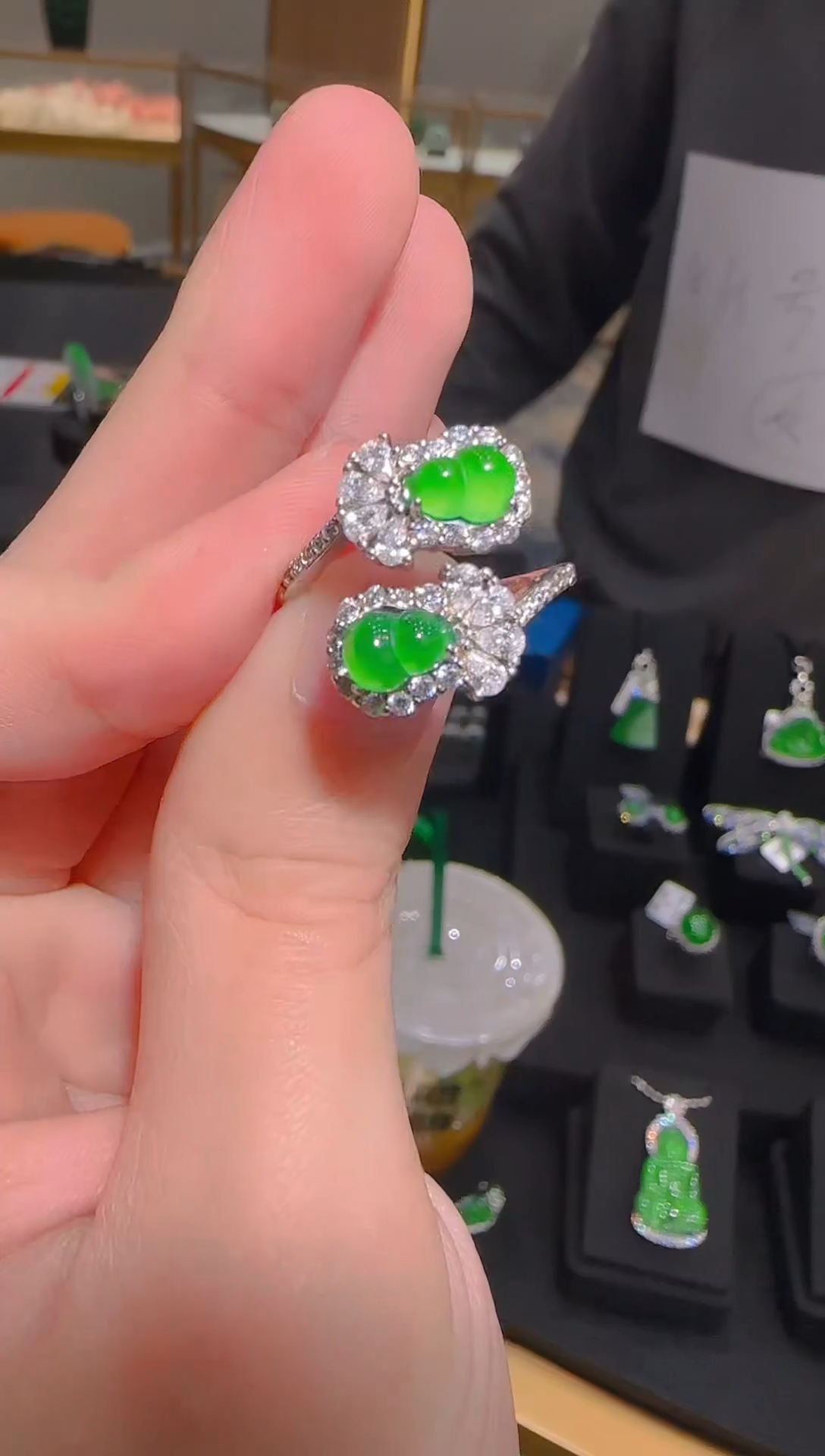 【闪购商品】翡翠戒指银S925镶嵌天然翡翠A货多样性发一件