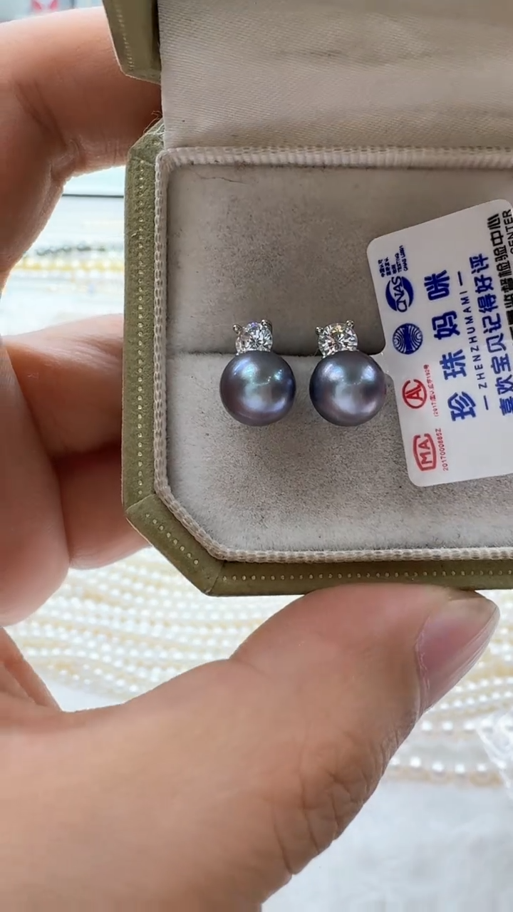 【闪购商品】海水珍珠耳饰银S925镶嵌非基地发货不带证书