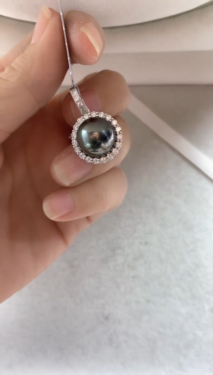 银S925镶嵌吊坠(不含链)海水珍珠吊坠