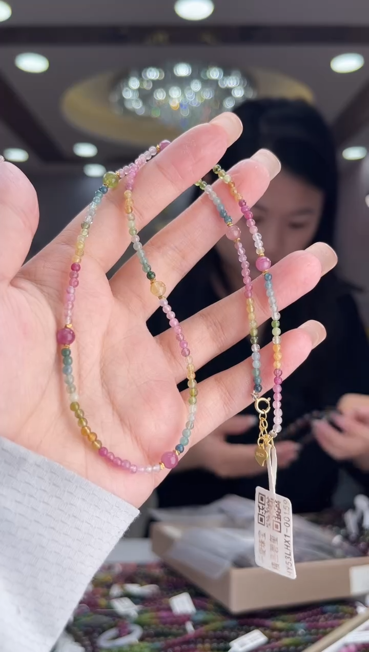 /未镶嵌碧玺碧玺项链多样性发货