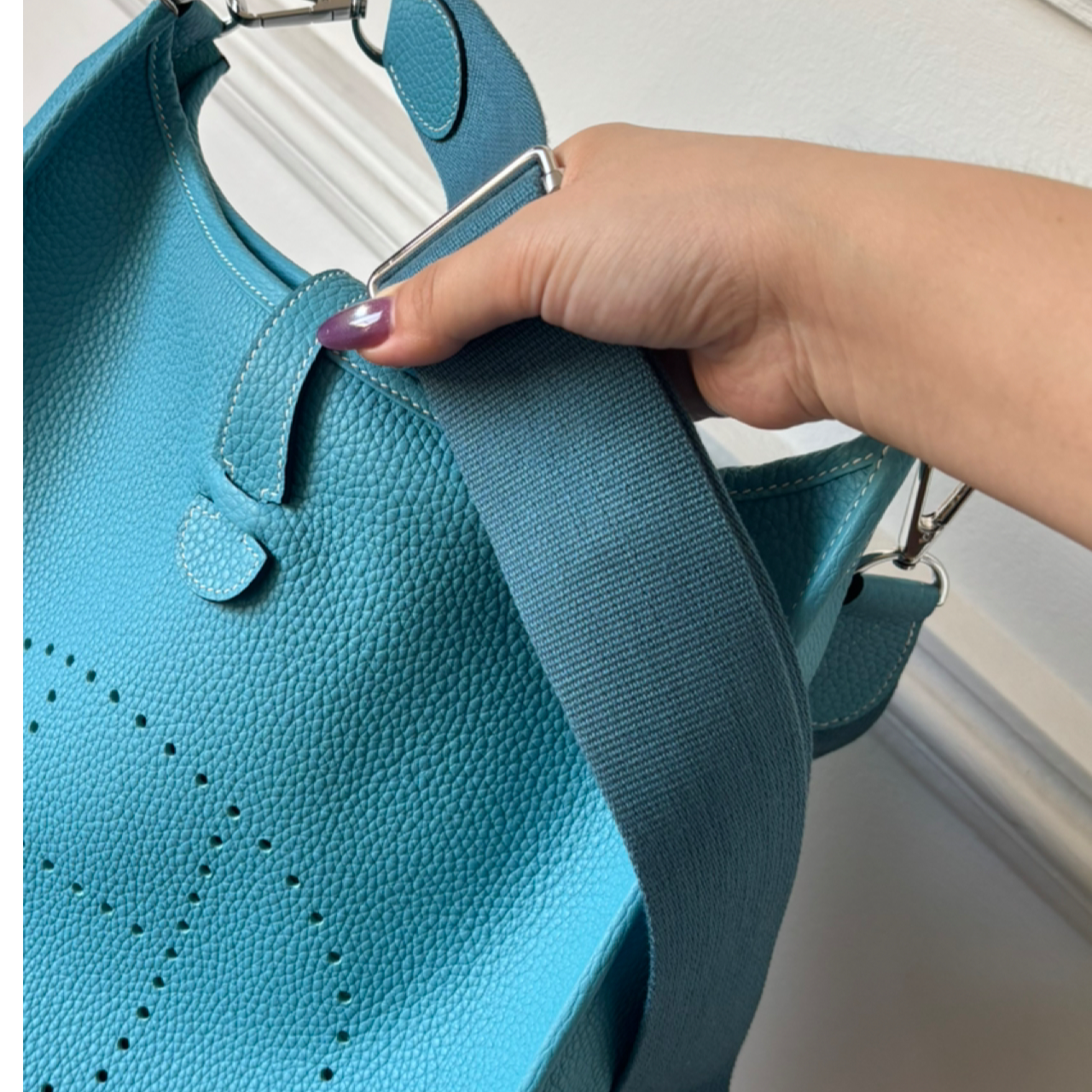 爵幸送丝巾挂件】手工蜡线依芙林29进口粒面TC头层牛皮斜挎包