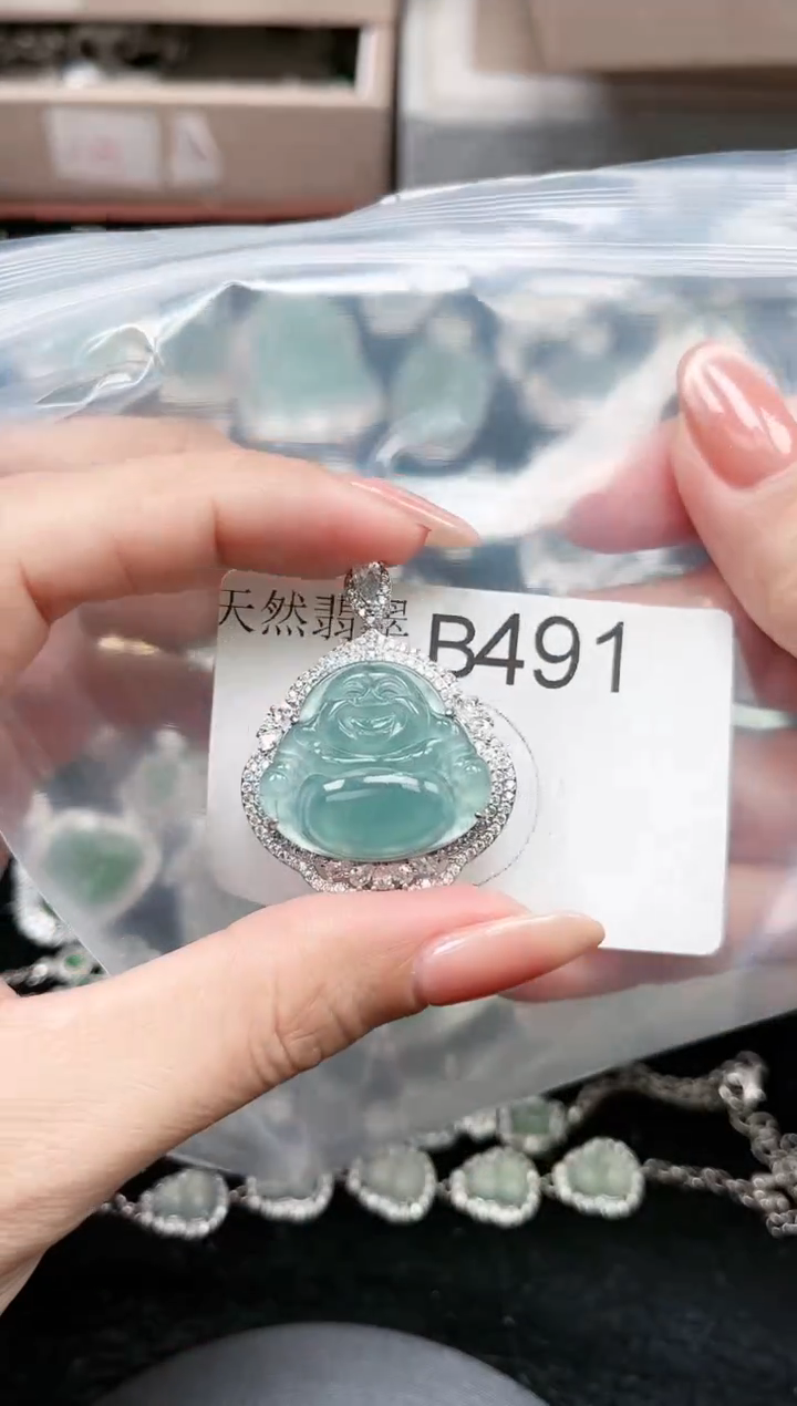 【闪购商品】翡翠颈饰未镶嵌491赠皮绳