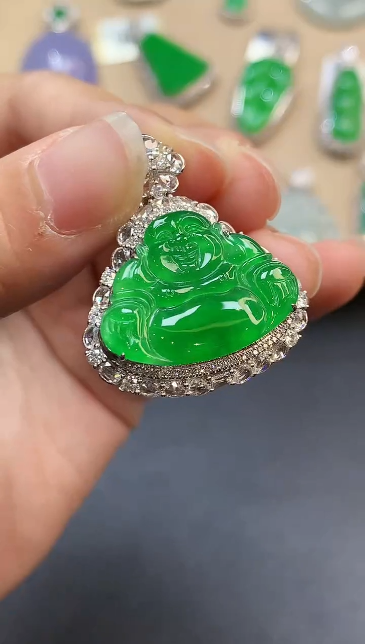 【闪购商品】翡翠吊坠(不含链)18K金镶嵌1293